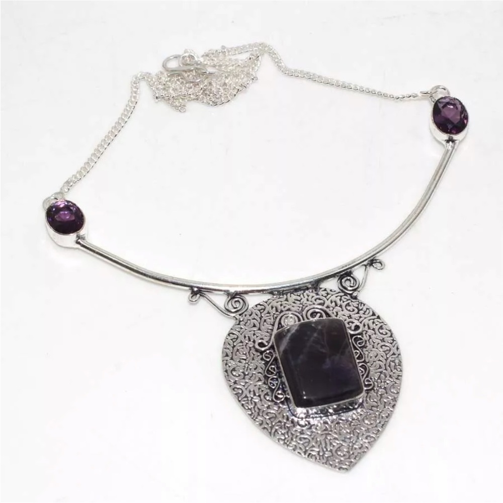 Amethyst Necklace Chest Piece